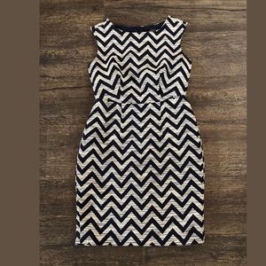 The Limited Chevron Print Navy Blue Dress Size 0